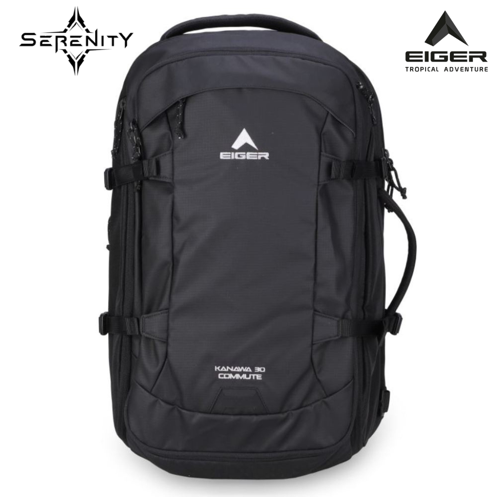 TAS RANSEL EIGER KANAWA COMMUTE 30l LAPTOP BACKPACK BLACK PRIA WANITA
