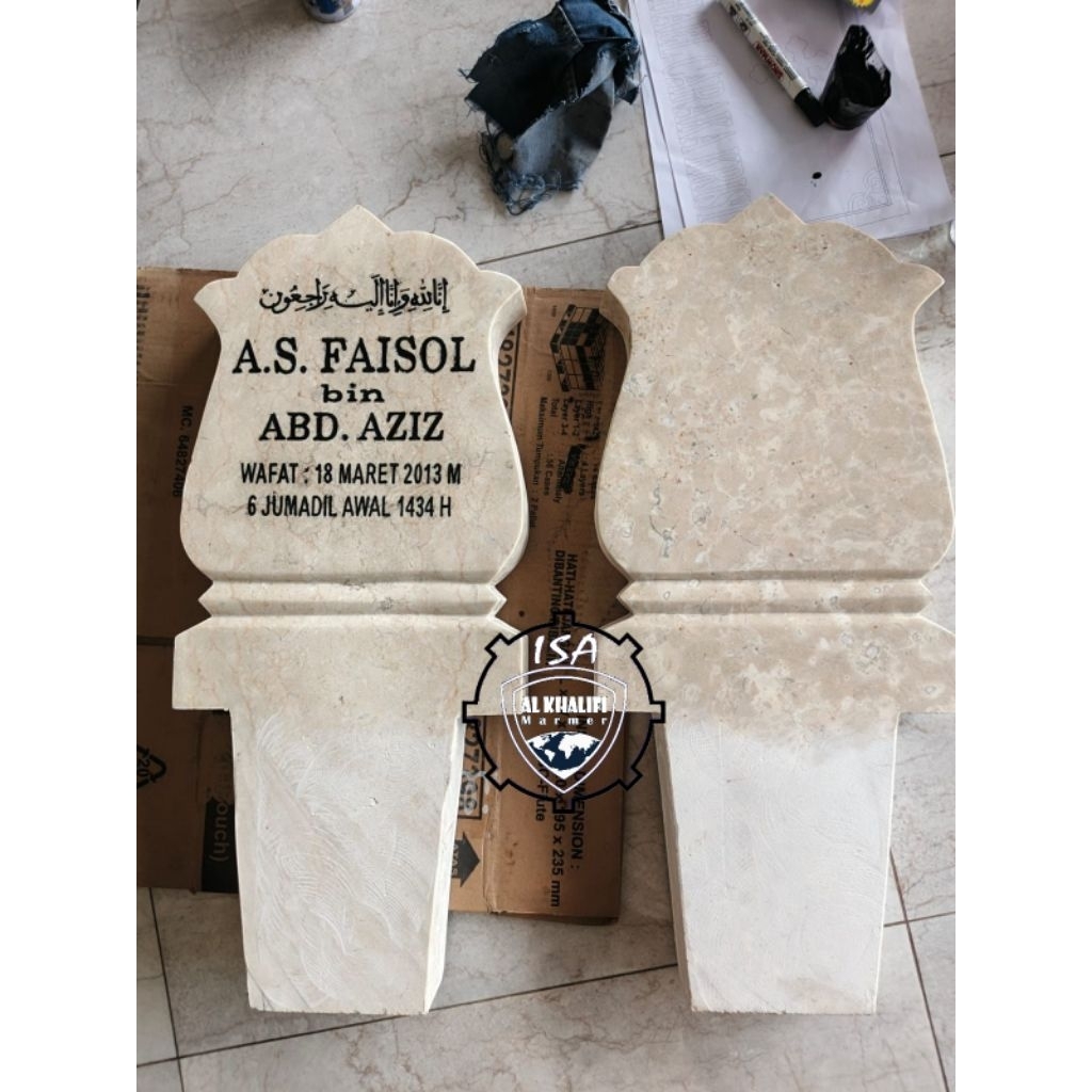 NISAN PATOK BATU MARMER/NISAN MAKAM MARMER MURAH/ PATOK MAKAM BATU MARMER ASLI