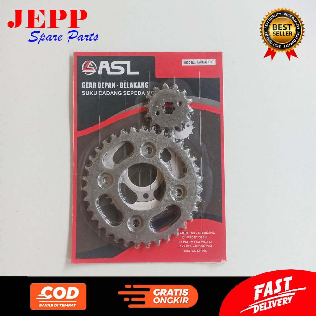 ASL GEAR DEPAN - BELAKANG KARISMA 428 35T/14T / GEAR DEPAN BELAKANG KARISMA