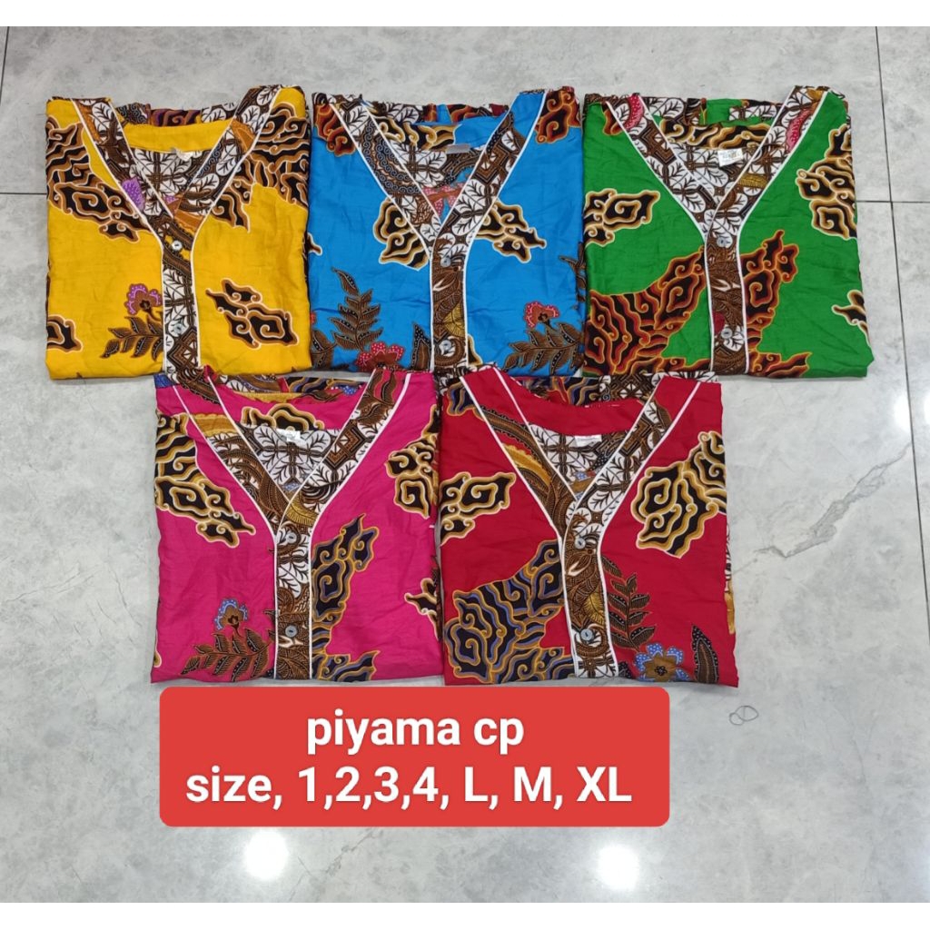 Batik bagan metta| Baju tidur batik ukuran L cp LD=104cm|baju tidur bagan piyama