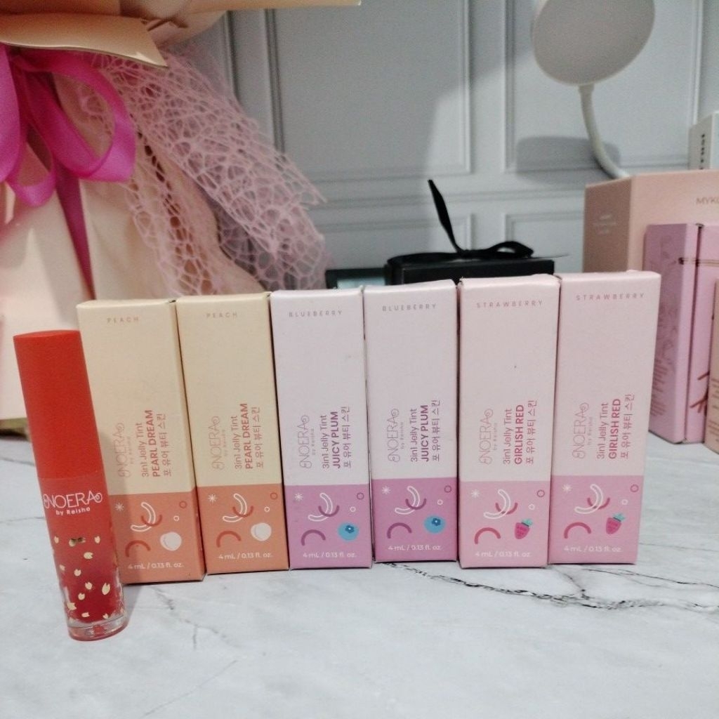 noera 3in1 jelly tint pearl dream - juicy plum - girlis red