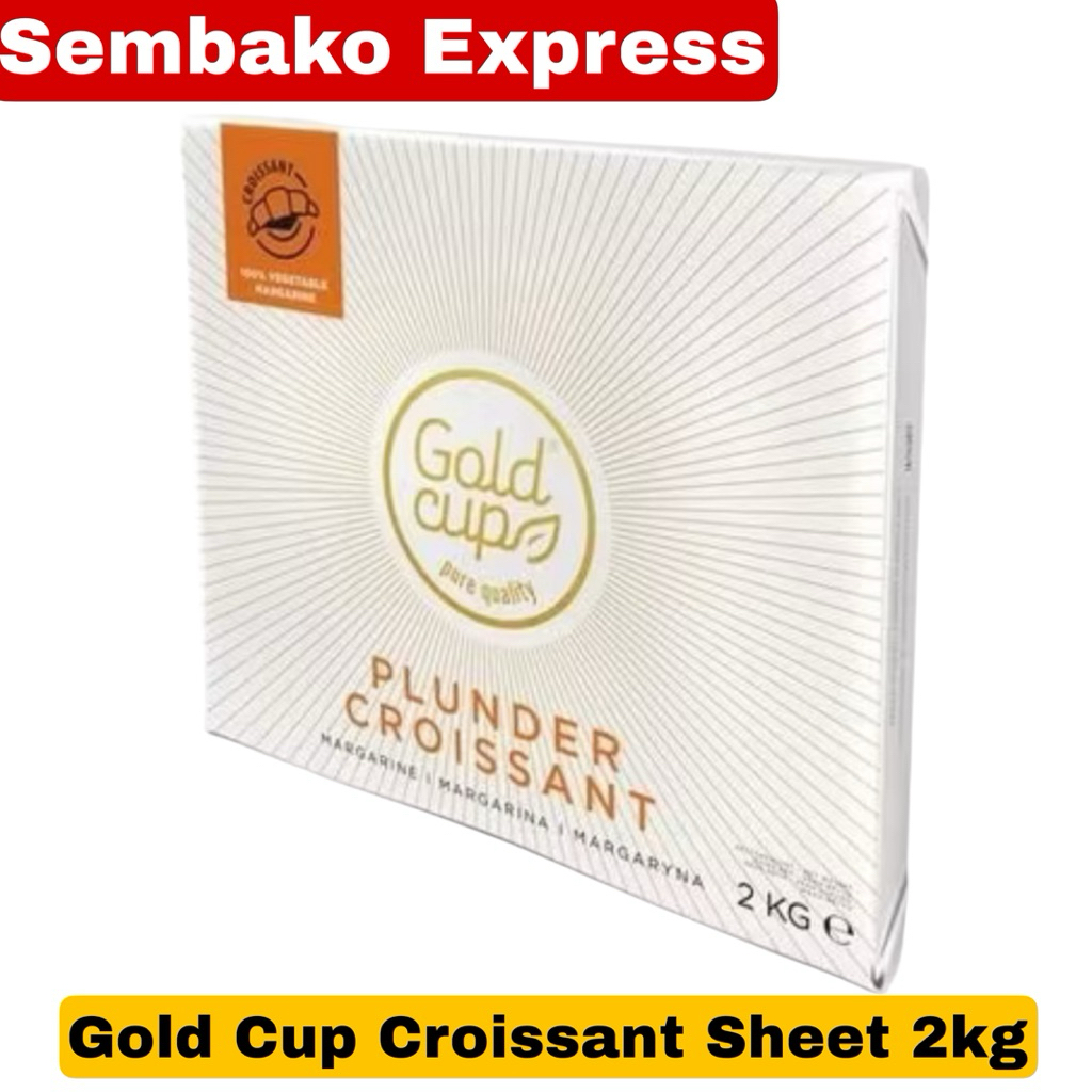 Gold Cup Croissant Sheet 2kg - Margarine Premium Khusus Puff Pastry & Croissant