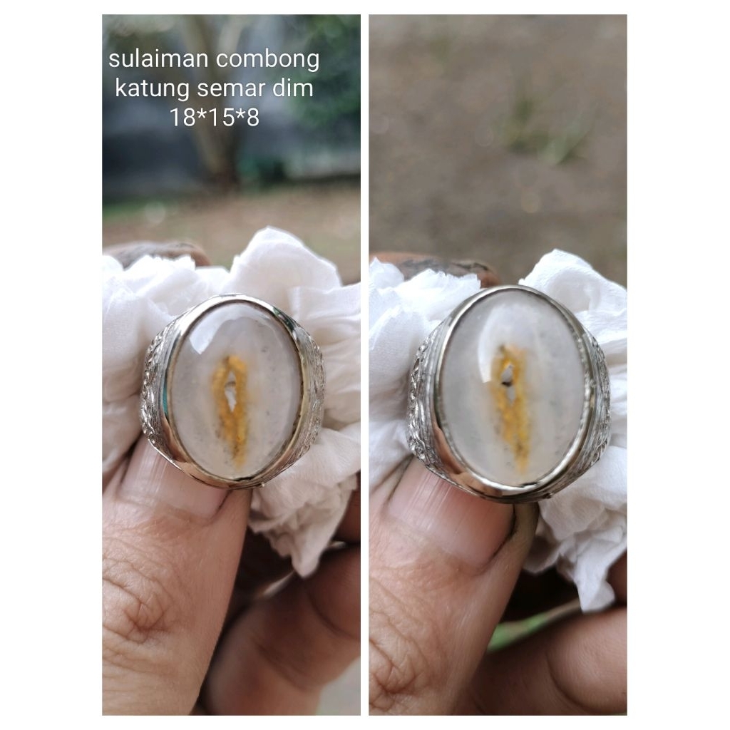 Batu akik sulaiman combong motif kantung semar koleksi pilihan