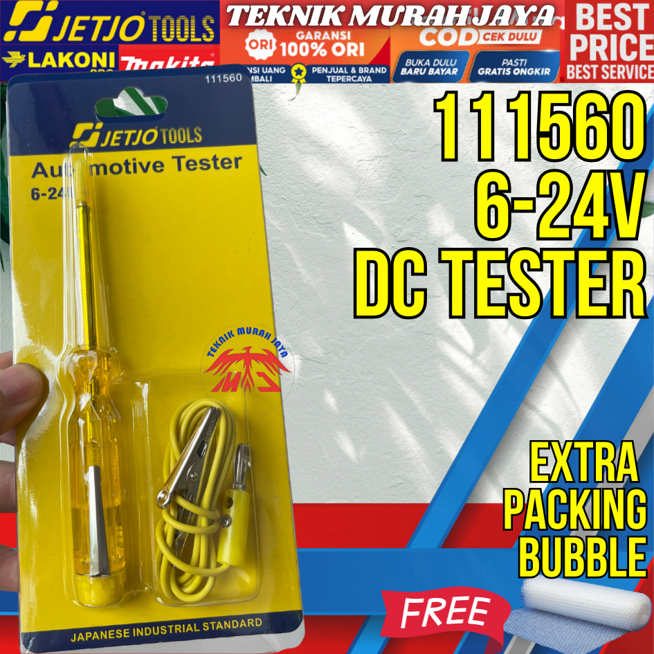 JETJO 111560 Obeng Tespen DC Obeng Testpen Voltage Automotive AC/DC Tester Otomotif Tekiro