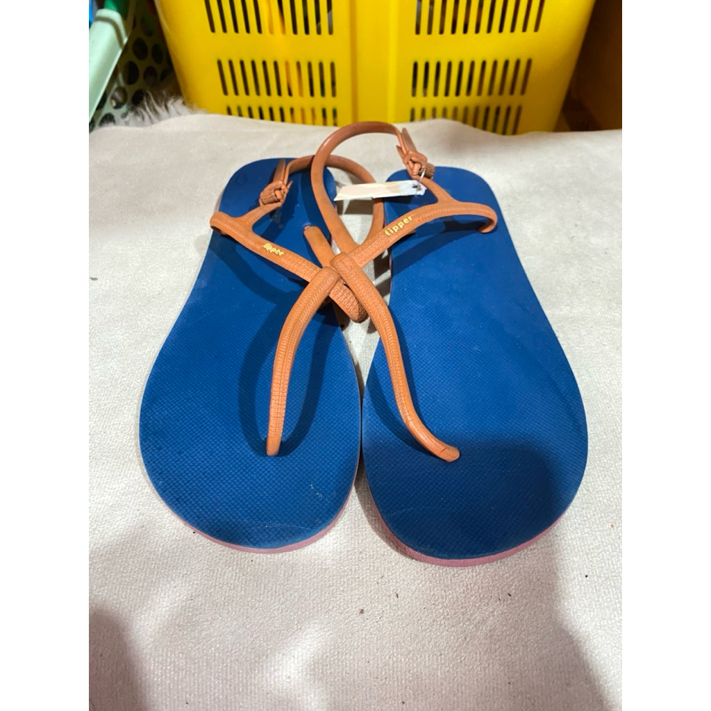 PL Sandal Perempuan Fipper Dewasa Biru Cokelat UK 42