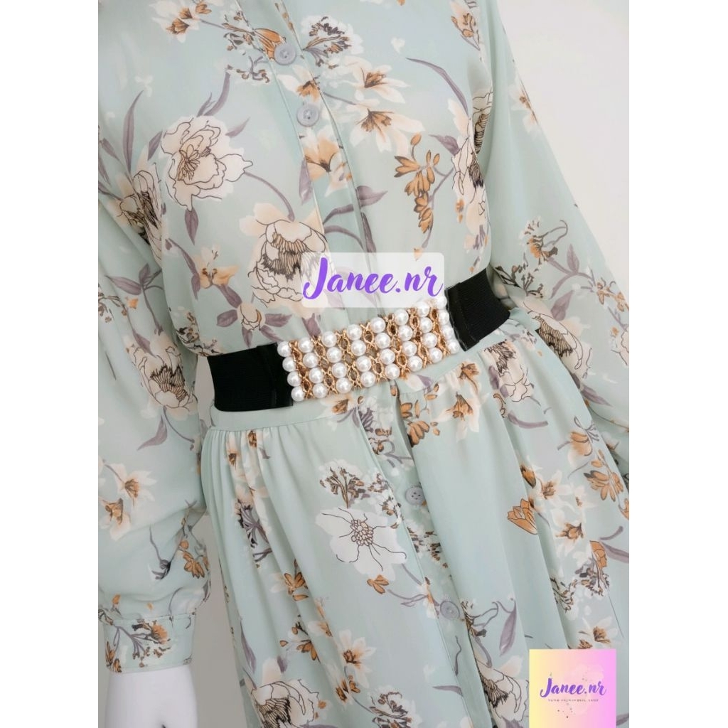 ( SB11 ) ikat pinggang mutiara tali karet elastis size besar untuk wanita