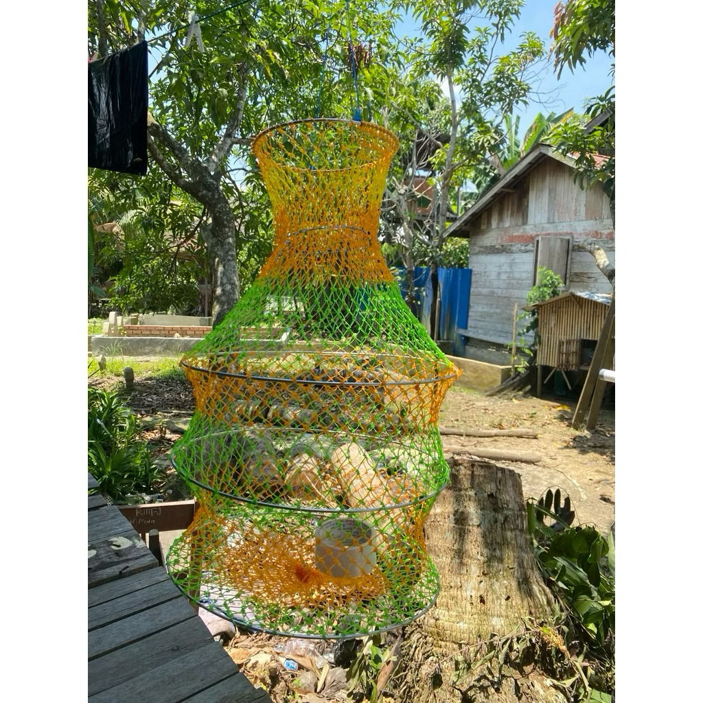 Keranjang/wadah ikan pancing kuat bahan tali rajut 1ml