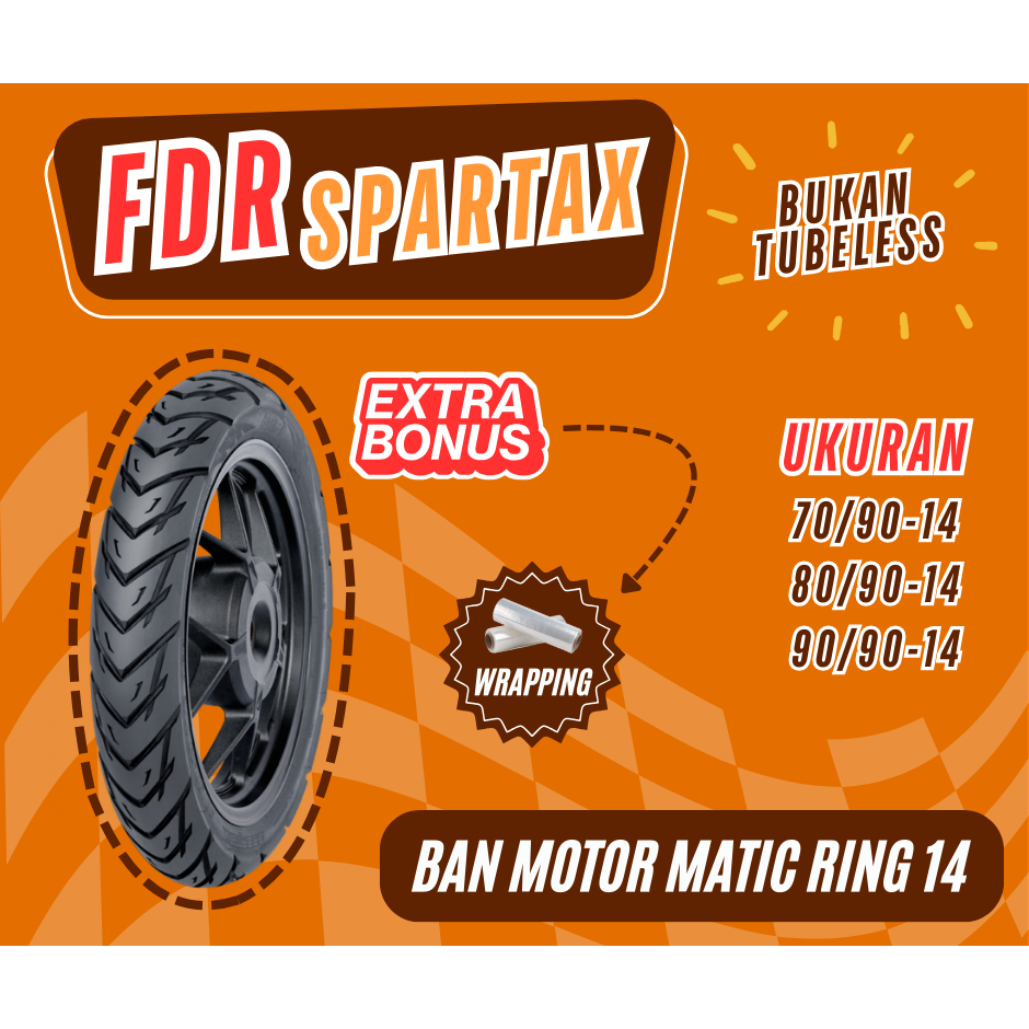 [ORIGINAL] Ban FDR Spartax Ring 14 Pakai Ban Dalam Matic (Beat, Vario, Mio, Scoopy) Ban Motor Bukan 