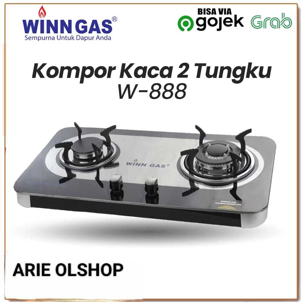 WINN GAS  W888   KOMPOR GAS KACA 2 TUNGKU W-888  KOMPOR OTOMATIS