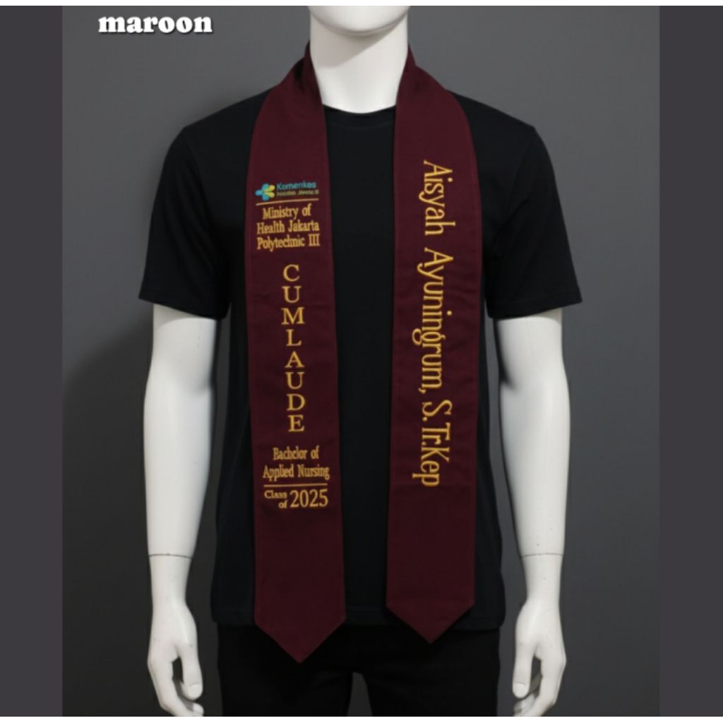 Selempang Wisuda Double Bludru / Selempang Kalung /Selempang Leher/