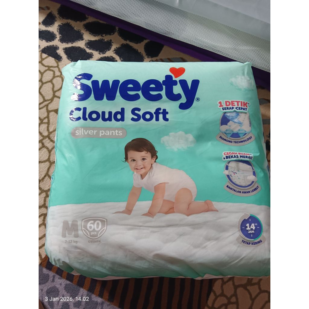 pampers sweety silver pants uk M isi 60