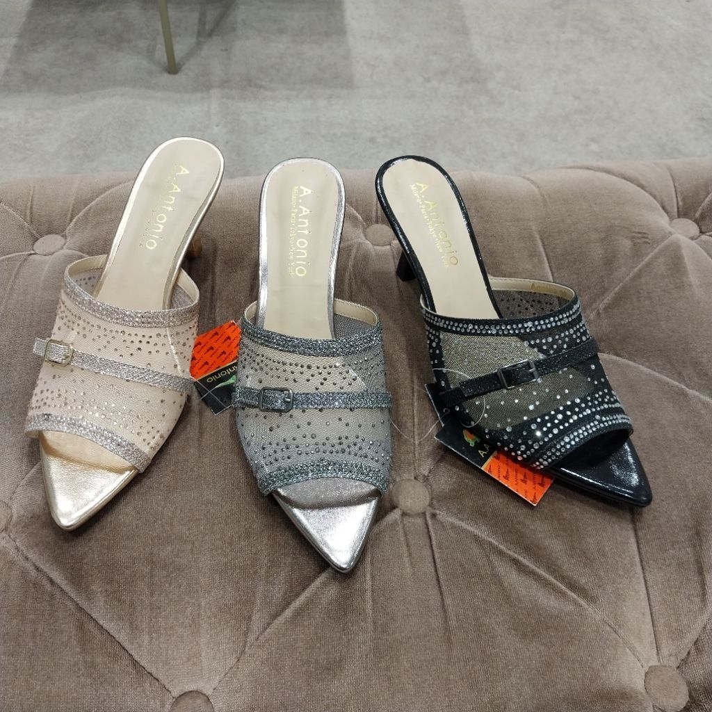 A.ANTONIO sandal wanita pesta heels 7cm ori