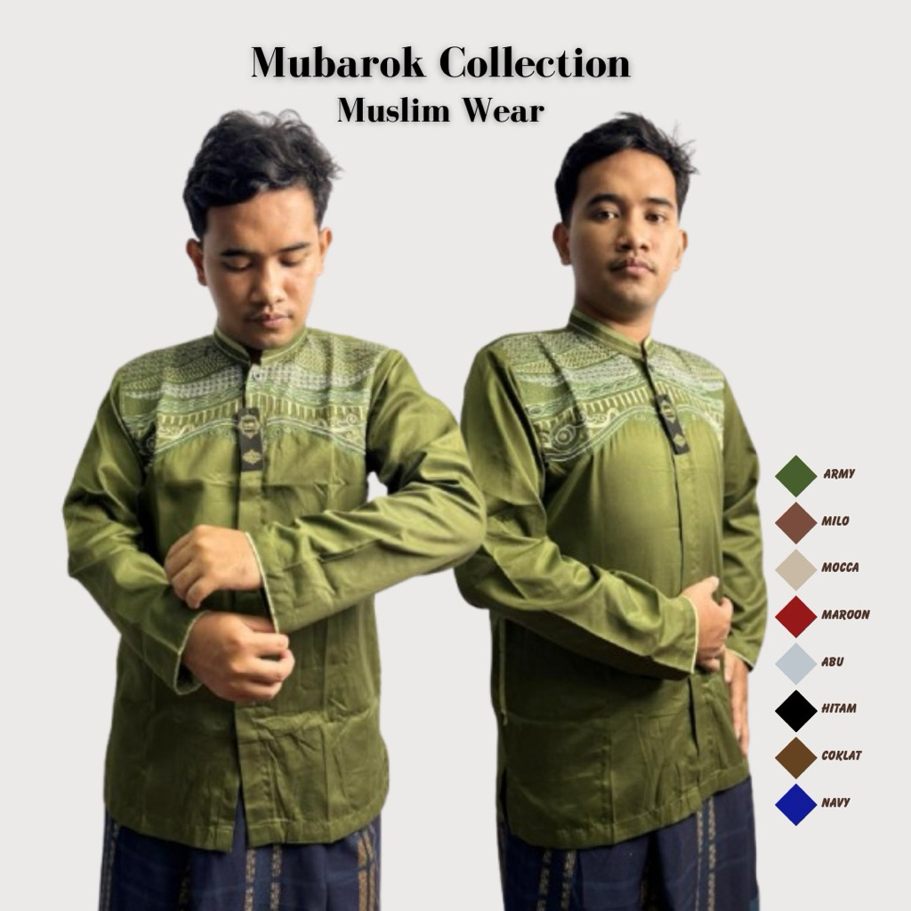 baju koko toyobo warna lengan panjang bordir terbaru baju koko taqwa Mubarok collection