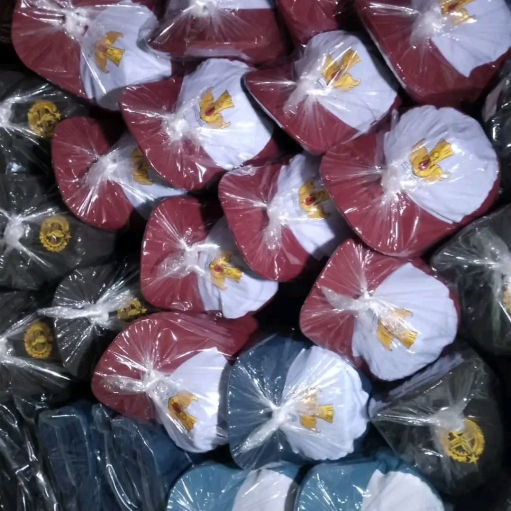 Topi sekolah topi sd smp sma pramuka belakang topi karet/dasi cewek/cowok dan dasi panjang smp sma