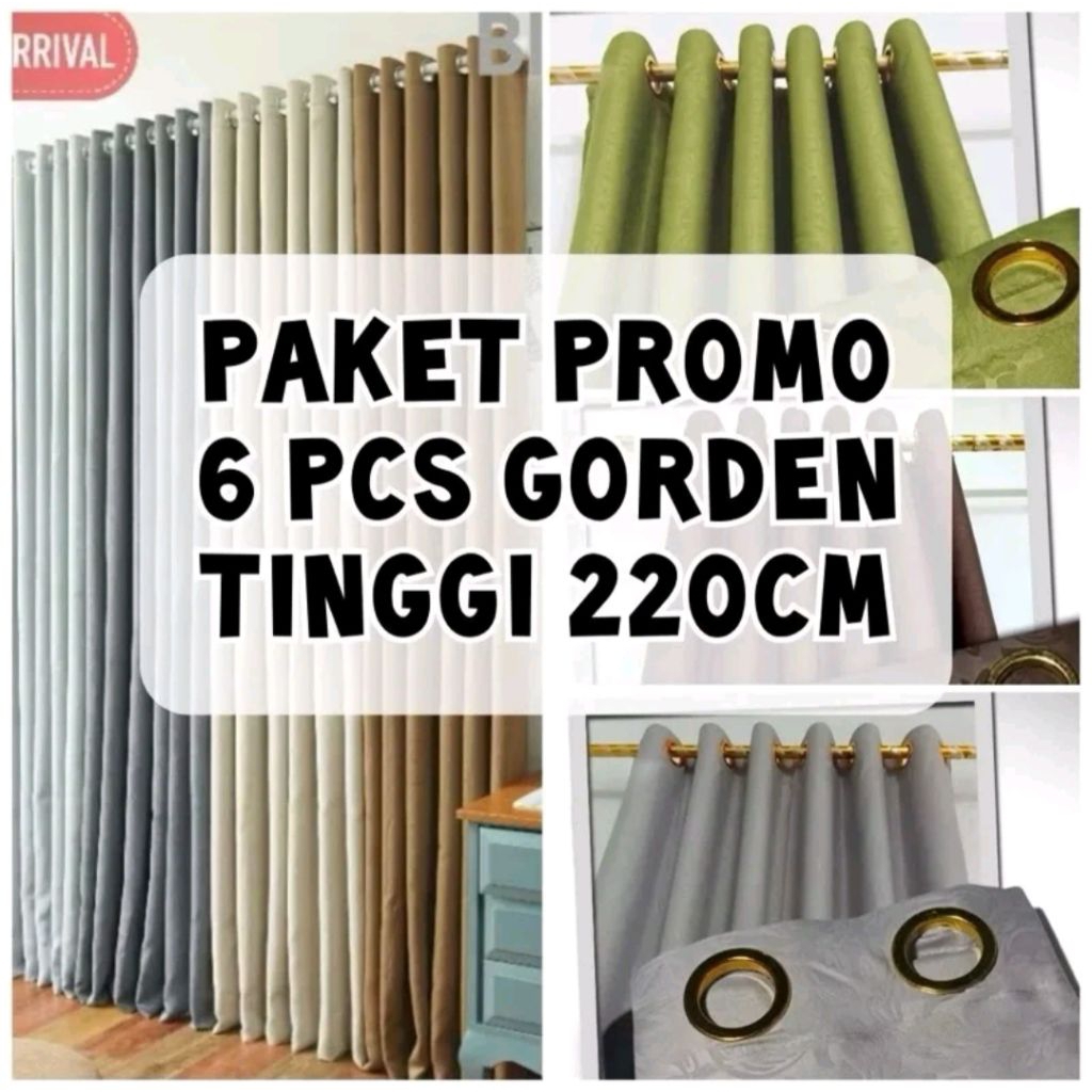 PAKET HEMAT 6 PCS GORDEN PINTU HORDENG JENDELA TINGGI 220