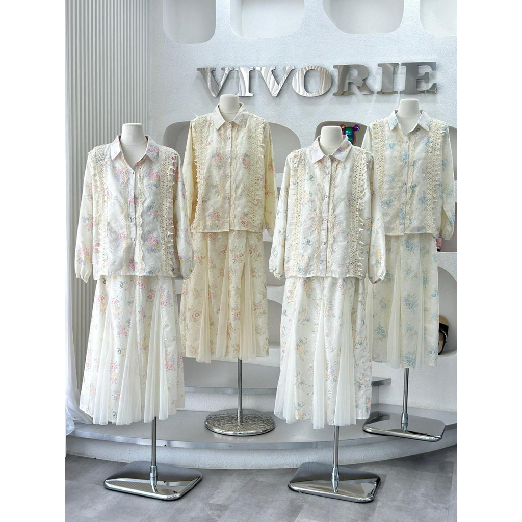 vivorie ella set, set rok vivorie, setelan bangkok, set import premium, set baju muslim murah, onese