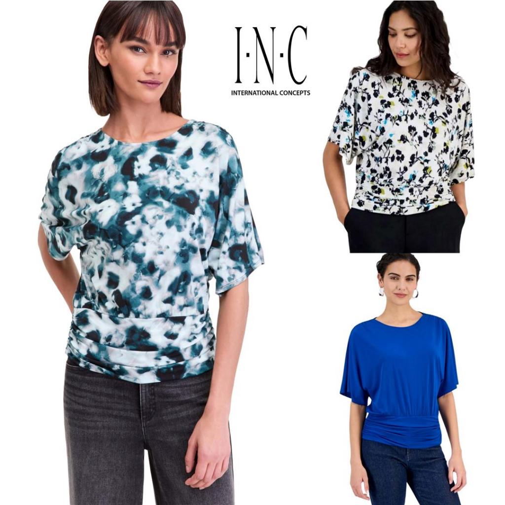 Mode Republic - Women's Banded-hem Crewneck Top - Business Casual Blouse - Atasan Blouse Kerja Wanit