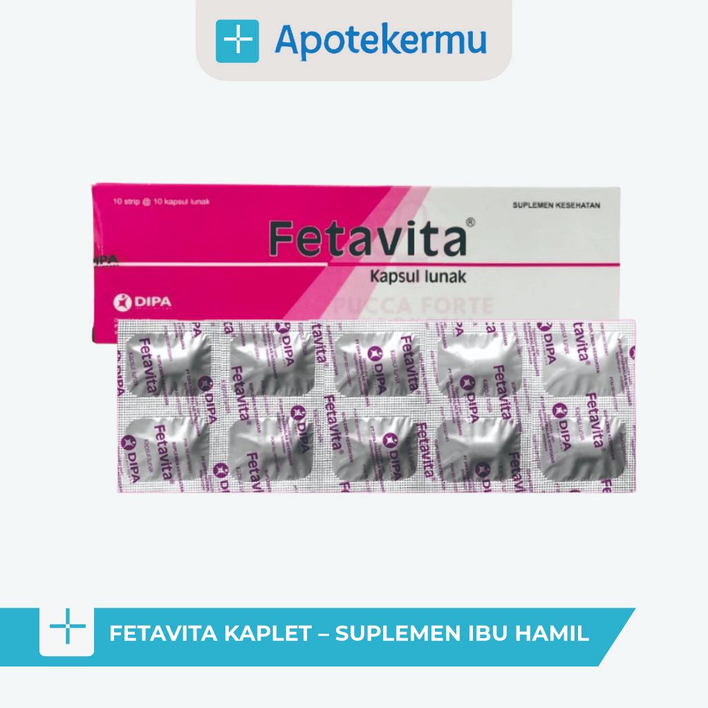 FETAVITA KAPLET 10 – SUPLEMEN IBU HAMIL MINYAK IKAN FOLAT & VITAMIN E UNTUK KESEHATAN