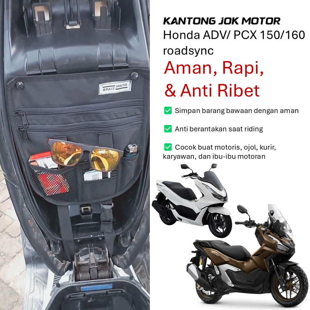 braitmoto Tas Bagasi Kantong Jok Motor Honda ADV dan PCX 150 160 Roadsync
