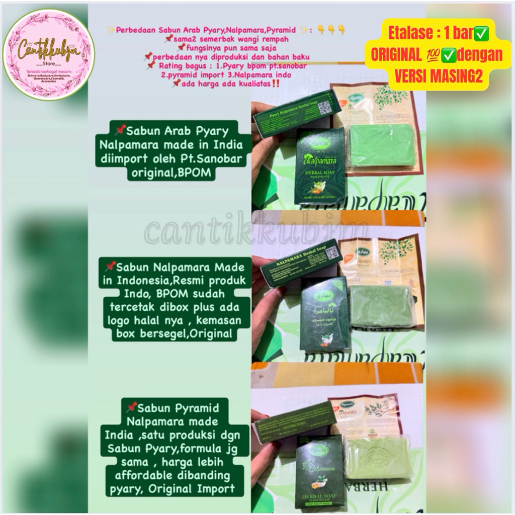 SABUN ARAB PYARY BPOM PT SANOBAR/NEW NALPAMARA BPOM HALAL/SABUN PYRAMID NALPAMARA/ORIGINAL