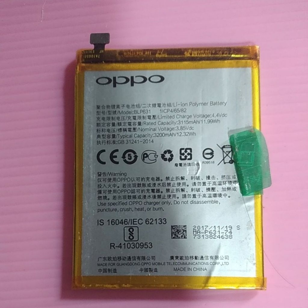 BATERAI oppo f5 ori cabutan