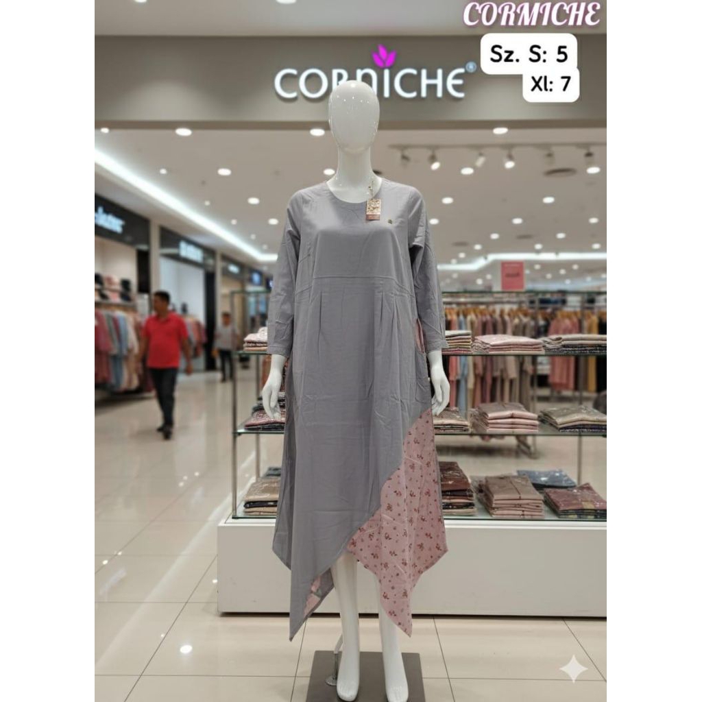 DRESS wanita branded | tunik motif novel mice | tunik katun | fit to XL
