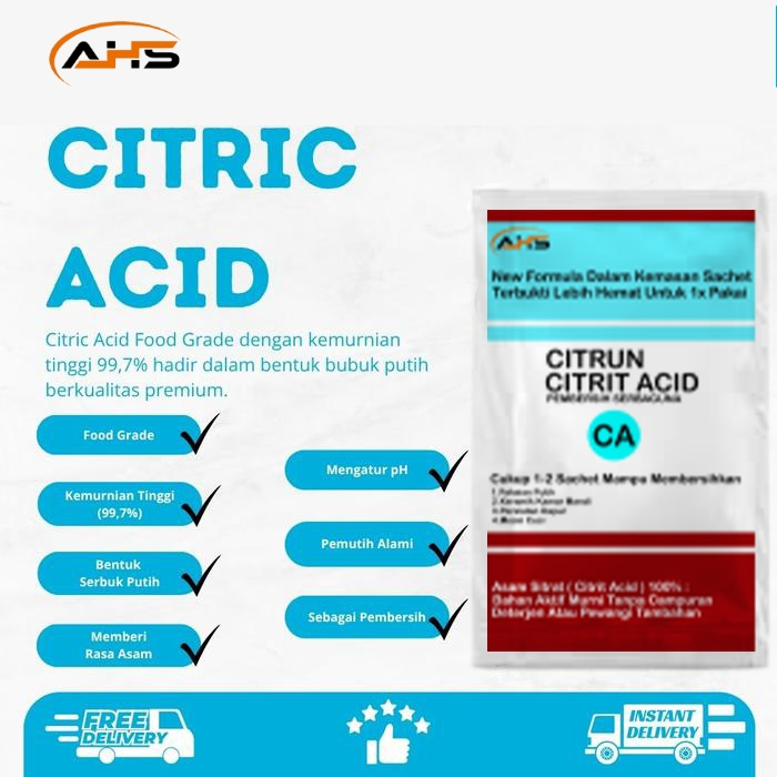 Citrun Sachet 10gr Pemutih Pakaian Praktis Hemat Pembersih Serbaguna Ampuh Bubuk Citrun Citric Acid 