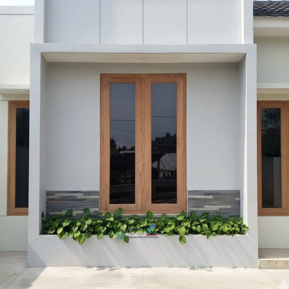 Set Kusen Jendela Kayu Kamper+ Daun Jendela + Kaca 5 mm