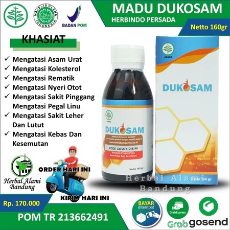 (BELI 1 GRATIS 1)Madu Dukosam Herbal Original Untuk Mengatasi Asam Urat Pengapuran Tulang Radang Sen