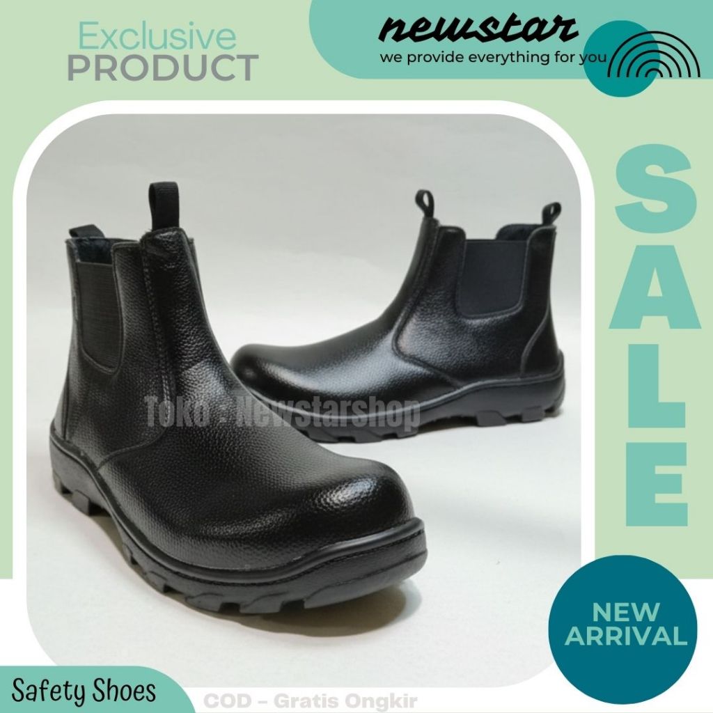 SEPATU SAFETY BOOT KING UJUNG BESI SOL JAHITAN TEMBUS SEPATU KERJA PROYEK