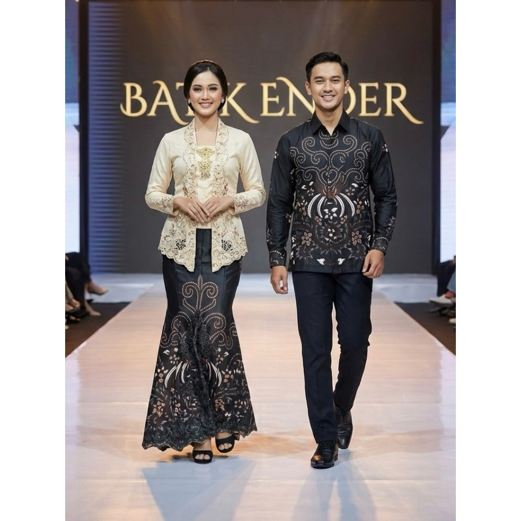 Batik ender Rok Kebaya sogan hitam duyung mermaid ekor