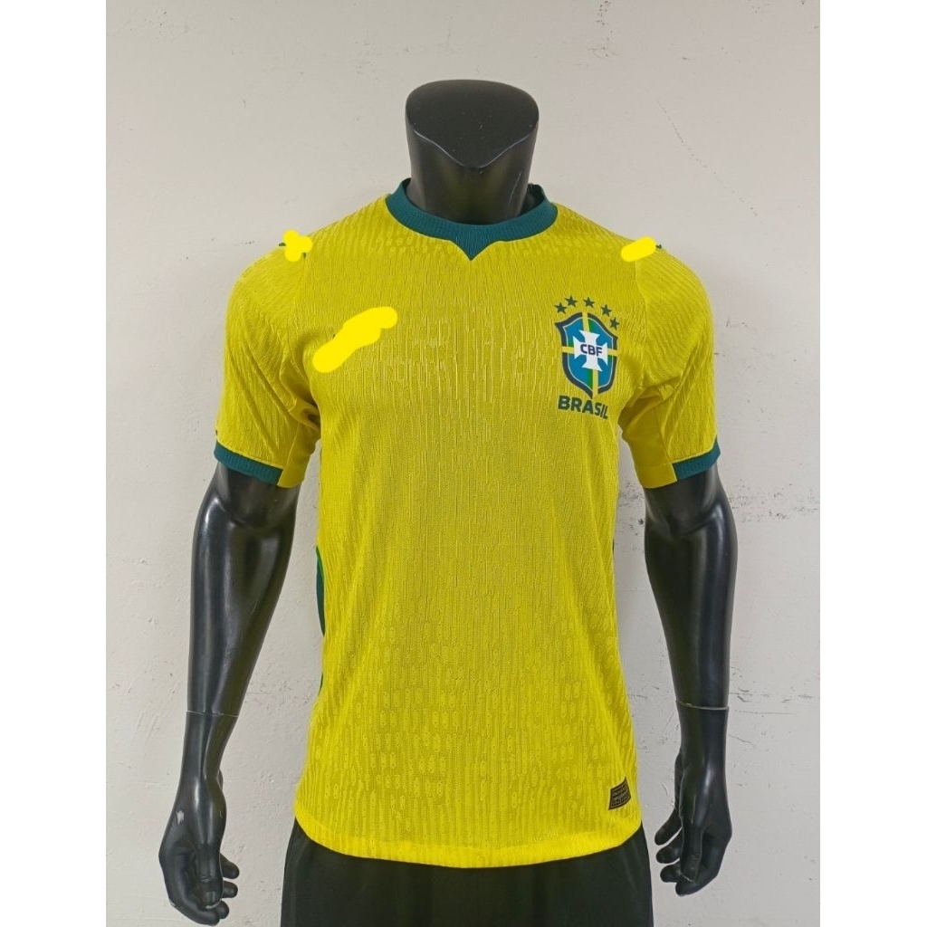 Jersey Kaos Baju Sepak Bola Timnas Tim Nasional Brazil Brasil Brazilia Home Away 3rd Third Kuning Ed
