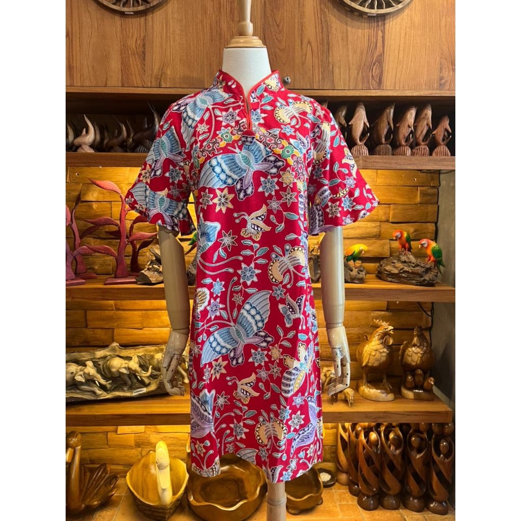 Dress Shanghai | Dress Batik Mandarin | Dress Wanita