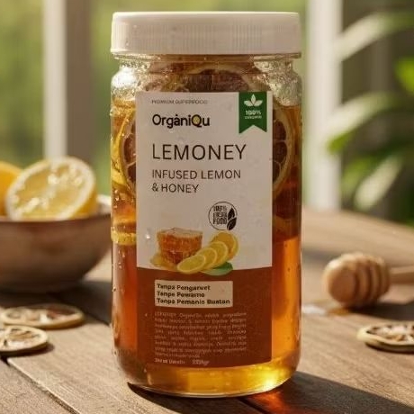OrganiQu Lemoney: Infus Potongan Lemon Kering dalam rendaman Madu