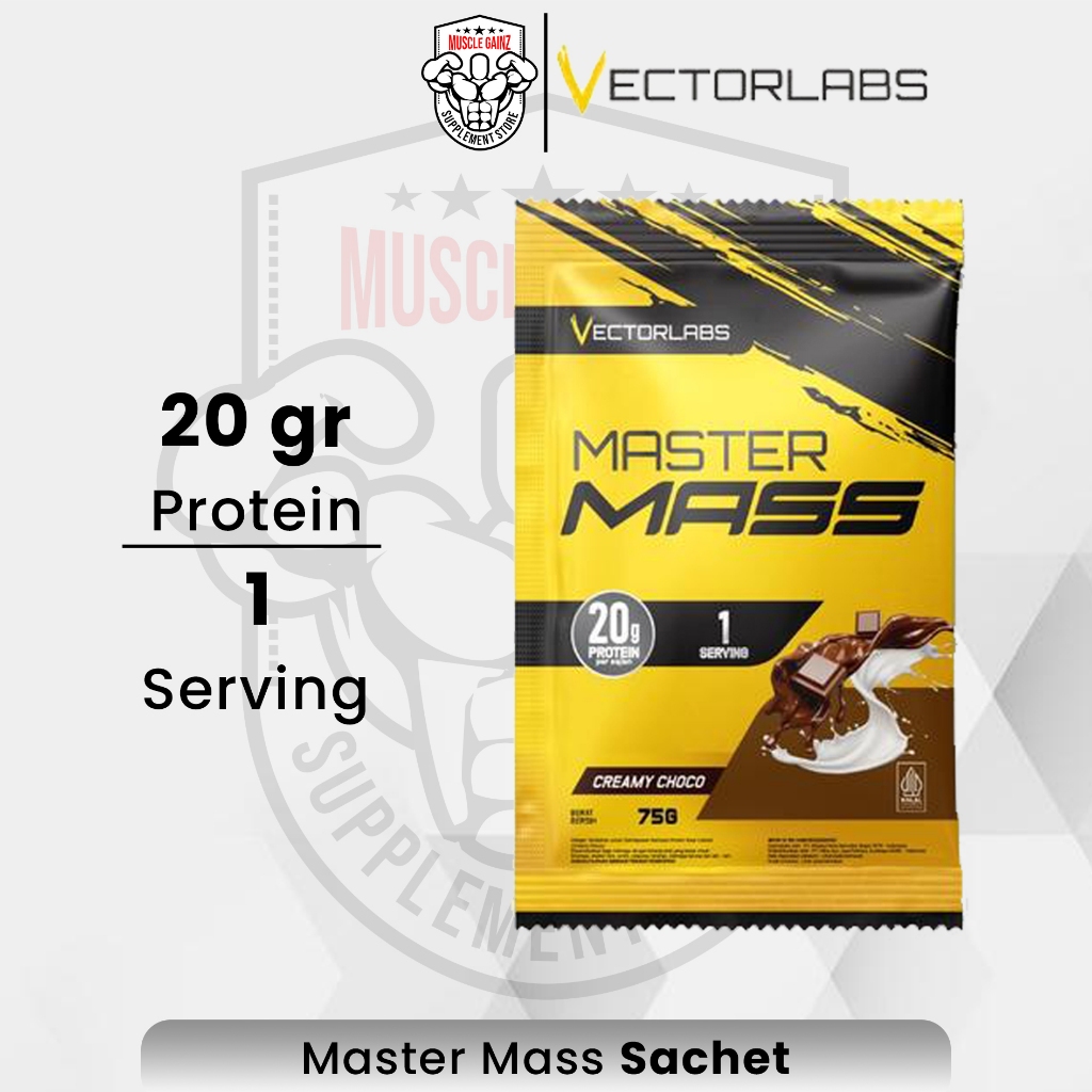 Vectorlabs Master Mass Sachet 75 Gram 1 Serving - Weight Gainer Susu Protein