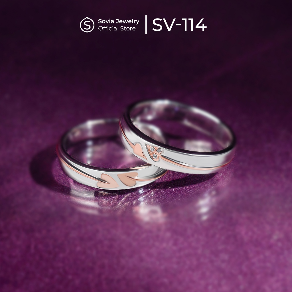 Sovia Jewelry - Cincin Couple Kawin Bahan Silver Desain SV-114