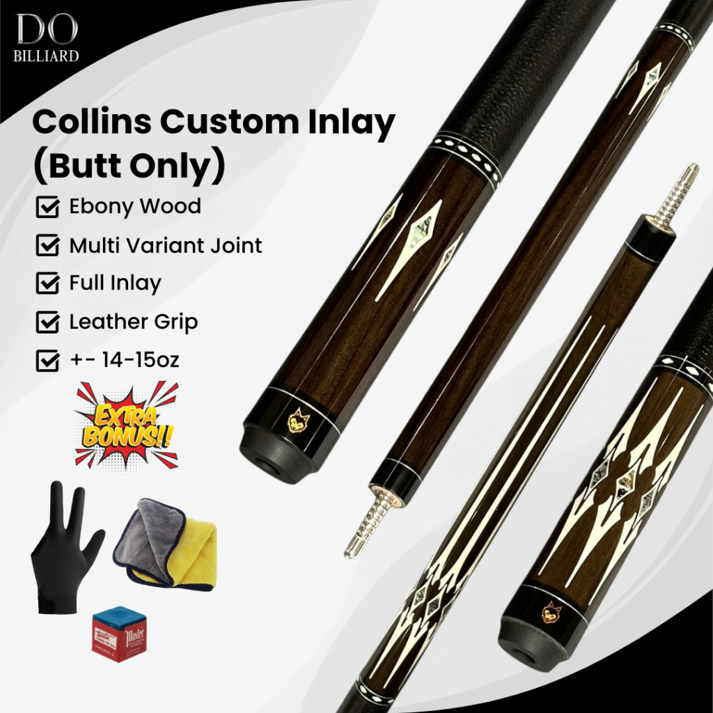 Stick Billiard COLLINS CUSTOM INLAY Ebony Cue Stick Billiard / Stick Collins Custom Inlay Ebony (BUT