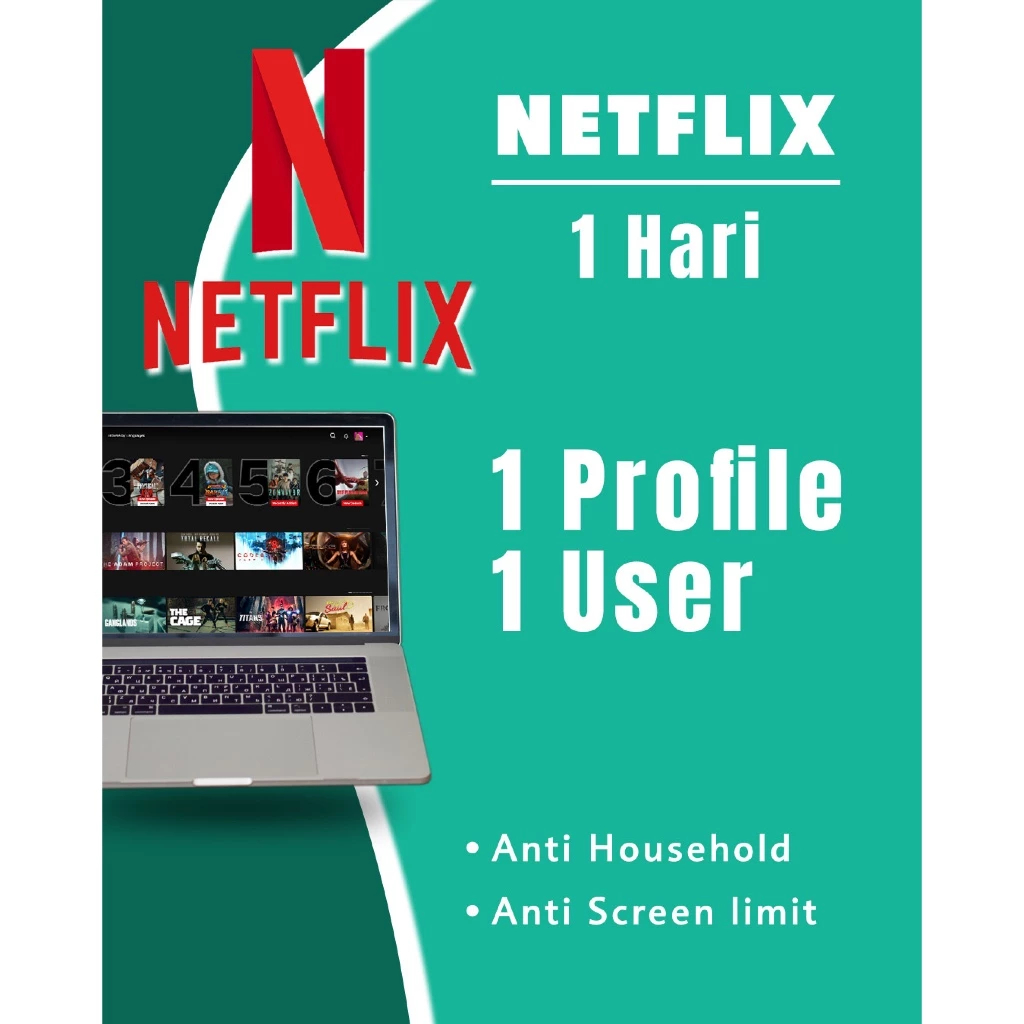 Netflix Premium Full Garansi 4K Tanpa VPN 1 HARI FULL