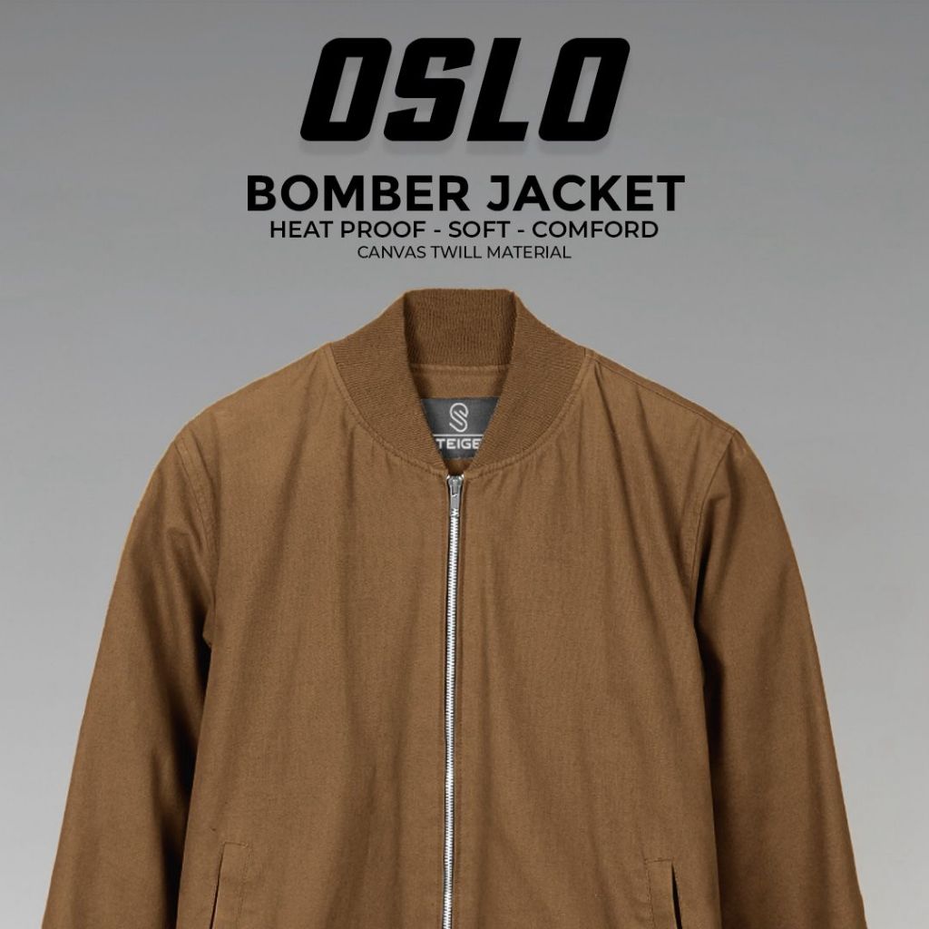 Steigen Jaket Bomber Pria Brown Peanut