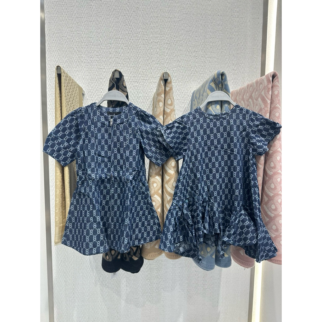 DENIM RARE ITEM BUTTONSCARVES monogram bj monoPRELOVED LIKE NEW