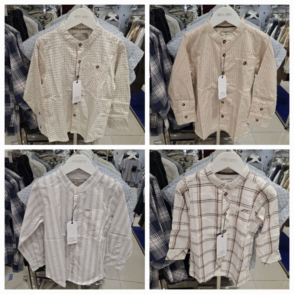 Pito Dito Baju Kemeja Koko Lengan Panjang Anak Laki Laki Original