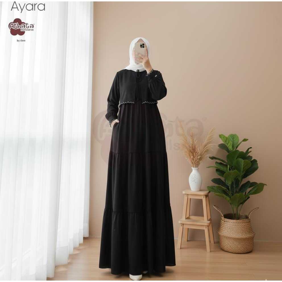 GAMIS ROMPI POLOS AYARA MAXY DRESS ATHATA EXCLUSIVE/GAMIS REMAJA MODEL SUSUN TERBARU BAHAN ROSE LINE