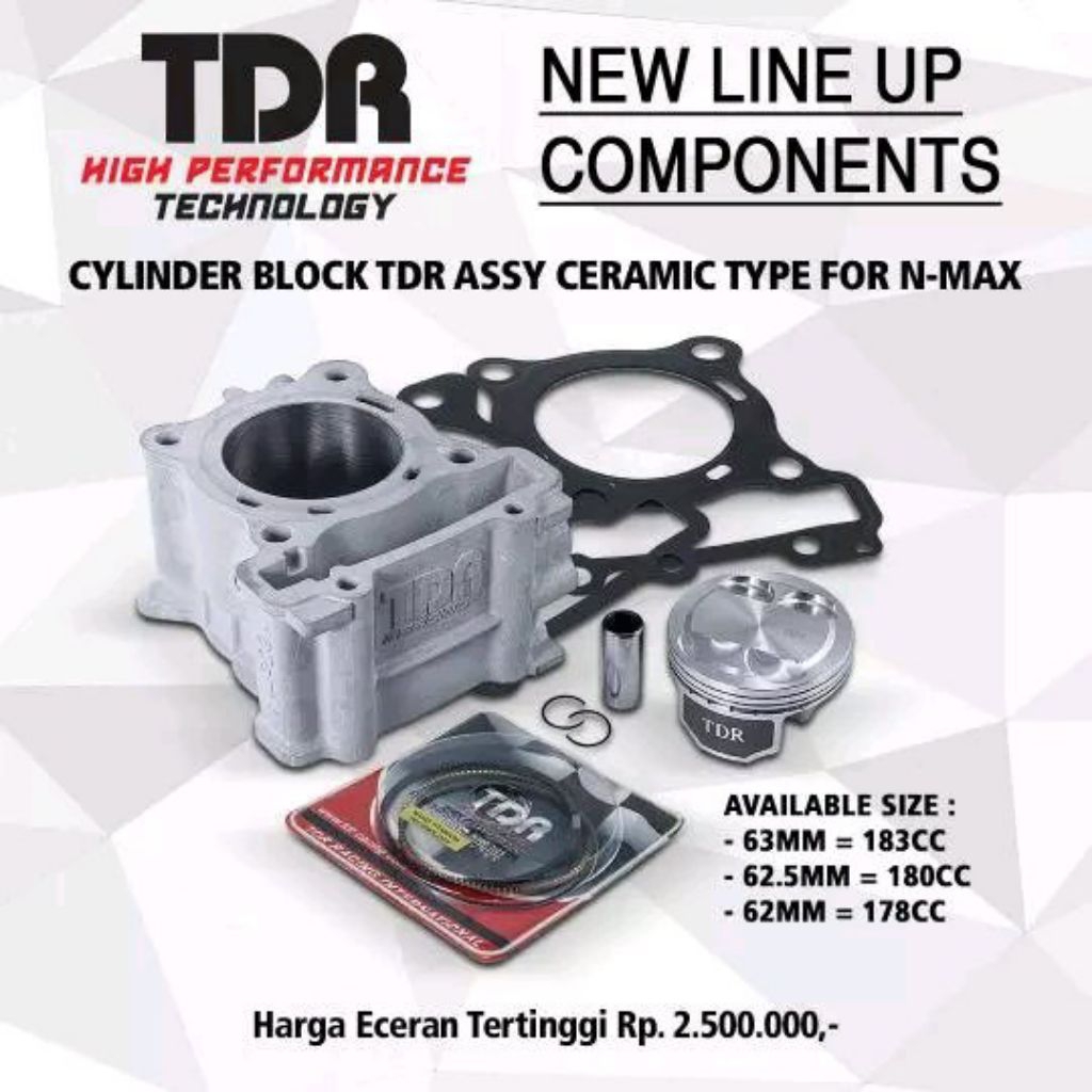 Paket bore up NMAX old TDR racing ceramic 62,5mm