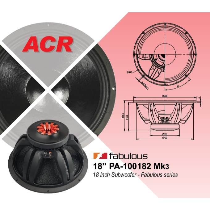 SPEAKER FABULOUS ACR 18" PA-100182 -MK3 SW