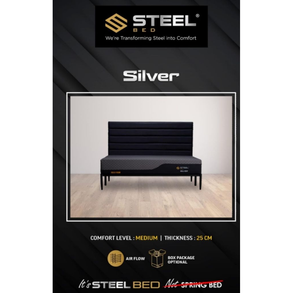 tilam busa steel silver steel foam kasur busa in the box