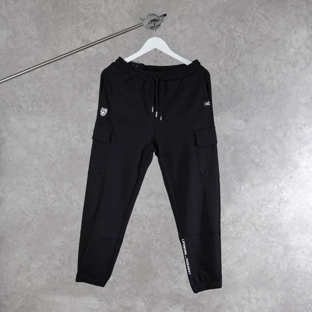 Celana LIFE WORK RADOG METAL SIDE BLACK CARGO JOGGER PANTS 100% ORIGINAL