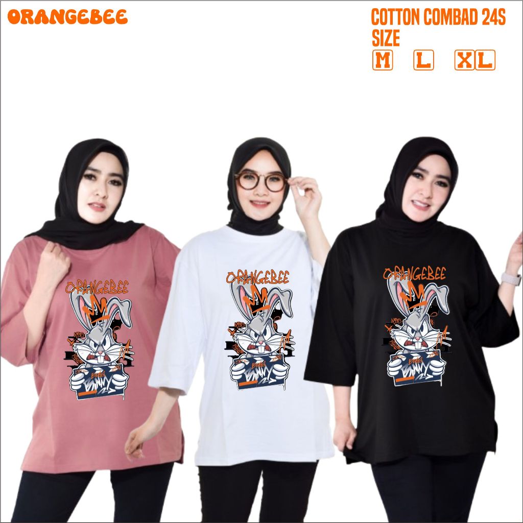 Kaos Oversize Wanita/Kaos Wanita/kaos cewek/Oversize/OrangeBee/-Stitch