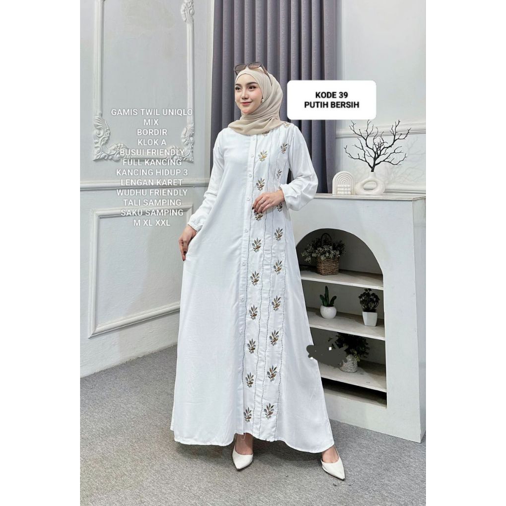 Gamis Twill Uniqlo Bordir