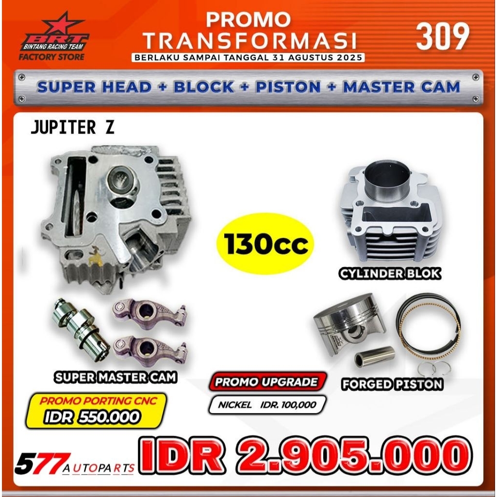 Promo BRT Paket Bore Up Jupiter Z 130cc