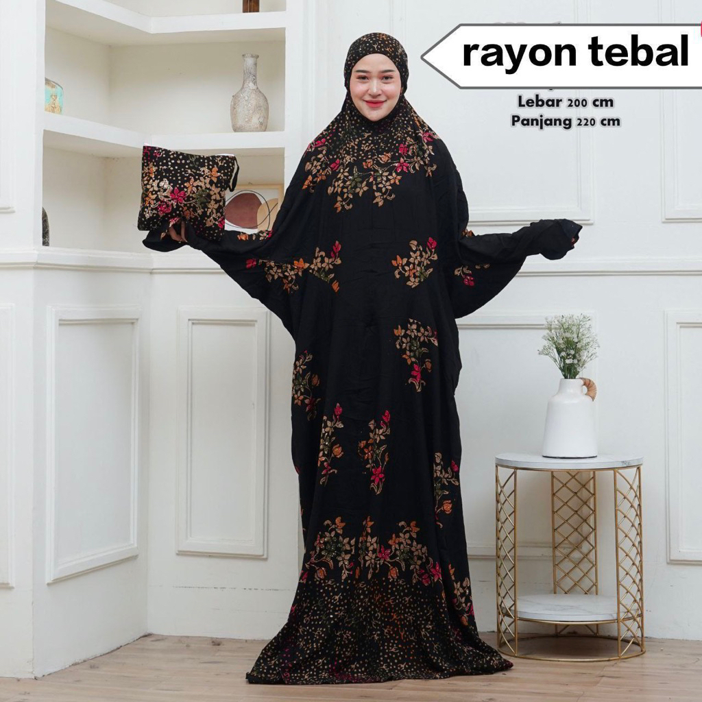 Mukena Rayon Premium Mukena Lajuran Batik Cap Rayon Ori Mukena Terusan Dewasa Jumbo Mukena Batik Pek
